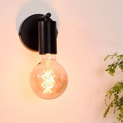 Černé nástěnné světlo moderní, Leanne