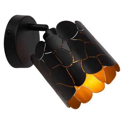 Černé nástěnné bodové světlo moderní, Almelo