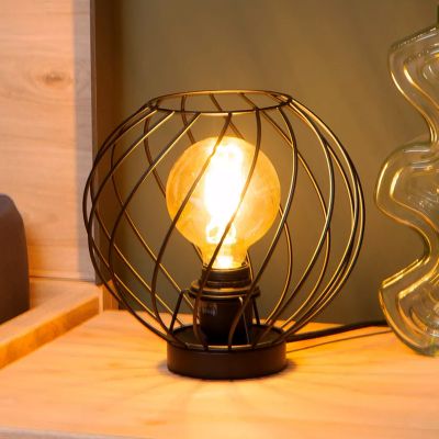 Černá stolní lampa klasická, Danza, s vypínačem