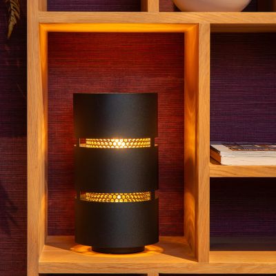 Černá stolní lampa moderní, Rosas, s vypínačem