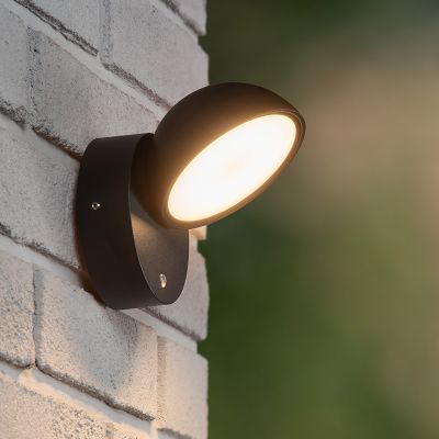 Černé venkovní nástěnné světlo se soumrakovým čidlem moderní, Finn, 12W, LED 3000 K, IP54