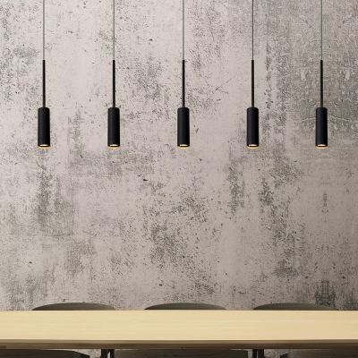 Černé závěsné světlo moderní, Tubule