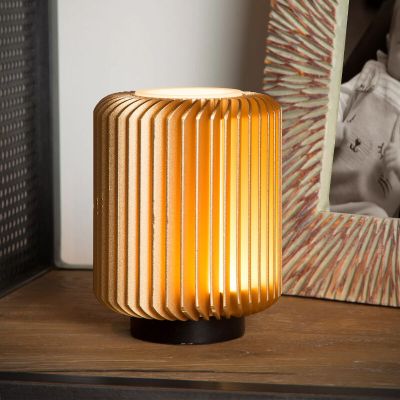 Zlatá stolní lampa moderní, Turbin, 5W, LED 3000 K, s vypínačem