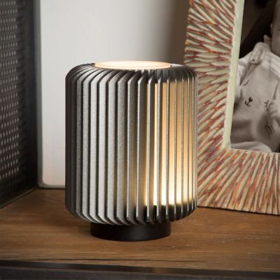 Šedá stolní lampa moderní, Turbin, 5W, LED 3000 K, s vypínačem