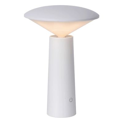 Bílá venkovní stolní lampa moderní, Jive, 4W, LED nastavitelný od teplé po studenou bílou, IP44, s vypínačem