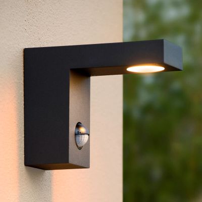 Antracité venkovní nástěnné světlo se senzorem pohybu moderní, Texas, 6W, LED 3000 K, IP54