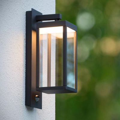 Antracité venkovní nástěnné světlo se senzorem pohybu moderní, Clairette, 15W, LED 3000 K, IP54