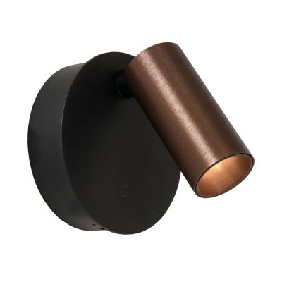 Hnědé nabíjecí nástěnné světlo moderní, Toni, 2W, LED white switch, s dotykovým stmívačem