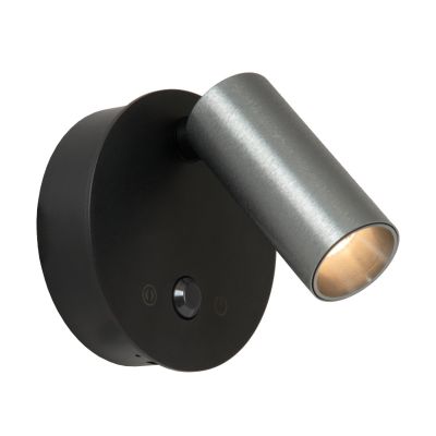 Šedé nabíjecí nástěnné světlo moderní, Toni, 2W, LED white switch, s dotykovým stmívačem