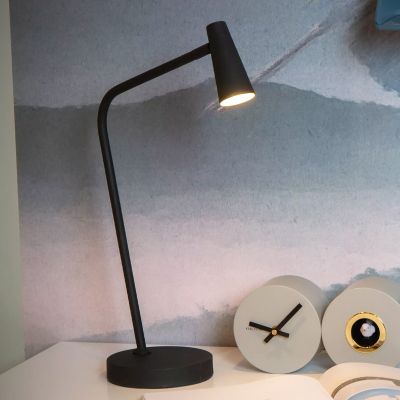Černá nabíjecí stolní lampa moderní, Stirling, 3W, LED 2700 K, s dotykovým stmívačem