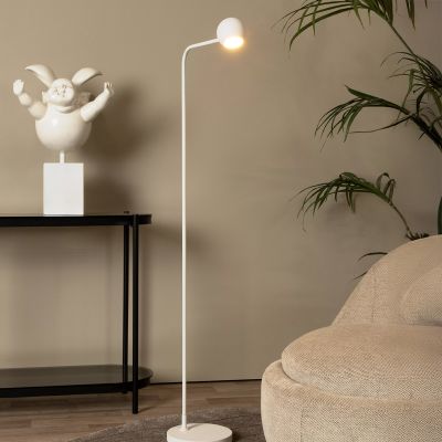 Bílá nabíjecí stojací lampa moderní, Comet, 3W, LED 2700 K, s dotykovým stmívačem