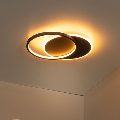 Černé stropní světlo moderní, Axelle, 24W, LED 2700 K, s 3stupňovým stmíváním