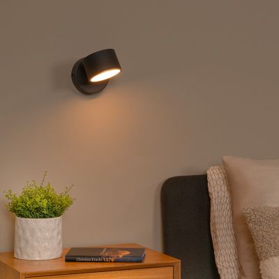 Černé nástěnné světlo moderní, Gian, 9W, LED 2700 K