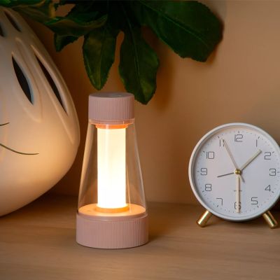 Růžová nabíjecí venkovní stolní LED lampa moderní, Lorali, 1,2W, LED 2700 K, IP44, s dotykovým stmívačem