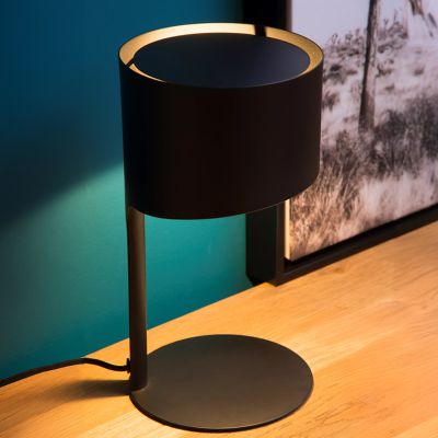Černá stolní lampa moderní, Knulle, s vypínačem