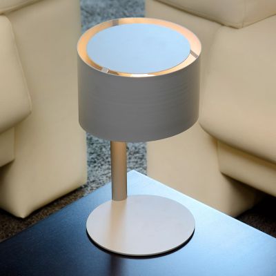 Šedá stolní lampa moderní, Knulle, s vypínačem