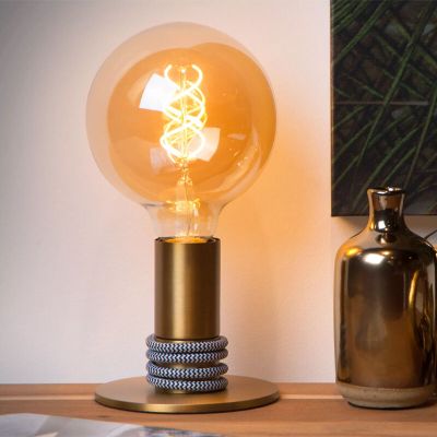 Zlatá stolní lampa moderní, Marit, s vypínačem