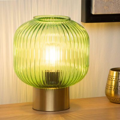 Zelená stolní lampa retro, Maloto, s vypínačem