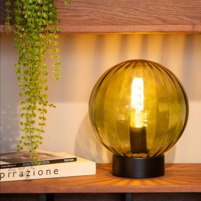 Zelená stolní lampa retro, Monsaraz, s vypínačem
