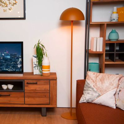 Žlutá stojací lampa moderní, Siemon, s vypínačem