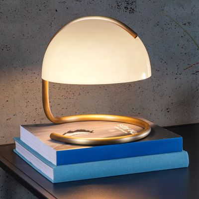 Bílá stolní lampa retro, Cato, s vypínačem