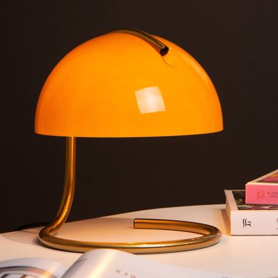 Oranžová stolní lampa retro, Cato, s vypínačem