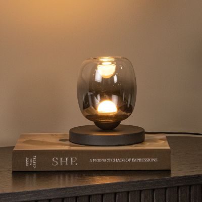 Šedá stolní lampa moderní, Tamino, 6W, LED 3000 K, s vypínačem