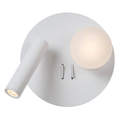 Bílá lampa u postele moderní, Matiz, 3,5W, LED 3000 K, s vypínačem