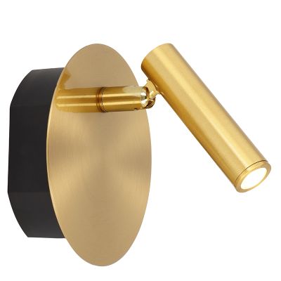 Zlatá lampa u postele moderní, Jolijn, 2W, LED 3000 K, s vypínačem