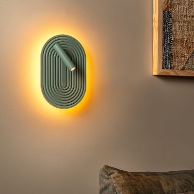 Zelené nástěnné světlo moderní, Carmino, 9,8W, LED 2700 K, s vypínačem