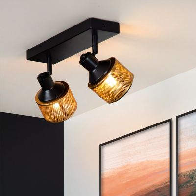 Černé stropní bodové světlo klasické, Rafa