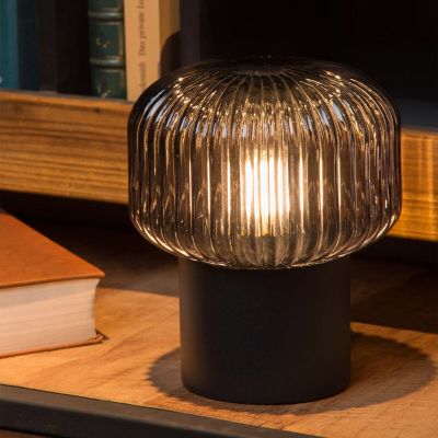 Černá stolní lampa retro, Jany, s vypínačem