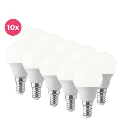 Balení 10 ks Lasco E14 LED kulaté žárovky, teplá bílá, 3W