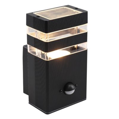 Černé venkovní nástěnné světlo se senzorem pohybu moderní, Albin, IP54