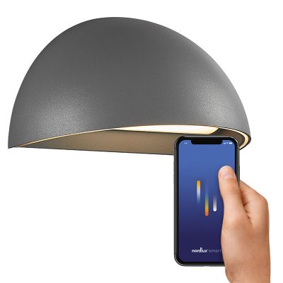 Šedé venkovní chytré světlo moderní, Arcus Smart, 9,5W, LED 2700 K, IP54