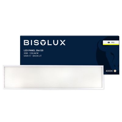 LED panel 120x30 cm - 135 lm/W - UGR<17 - 4000K - s podsvícením