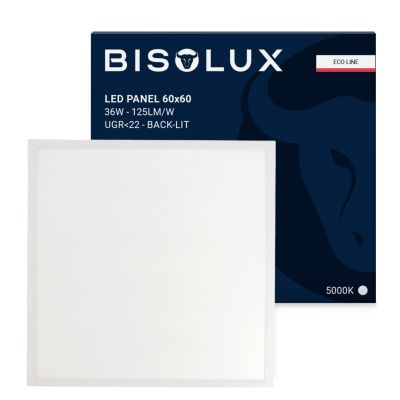 LED panel 60x60 cm - 125 lm/W - UGR<22 - 5000K - s podsvícením