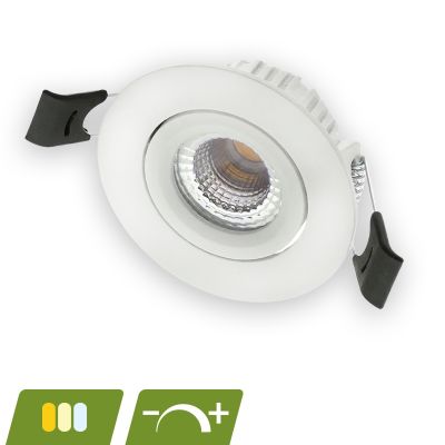 Bílé hliníkové zapuštěné svítidlo, Phyllis, 5W, bílý LED spínač, IP65