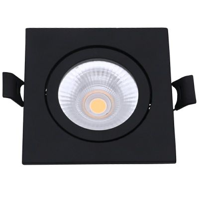 Černé hliníkové zapuštěné svítidlo, Loura, 6W, bílý LED spínač, IP65