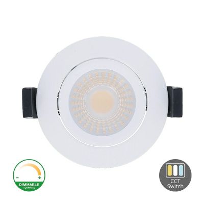 Bílé hliníkové zapuštěné svítidlo, Maite, 7W, bílý LED vypínač, IP65