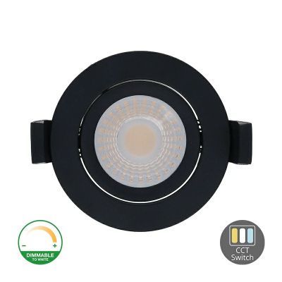 Černé hliníkové zapuštěné svítidlo, Maite, 7W, bílý LED spínač, IP65