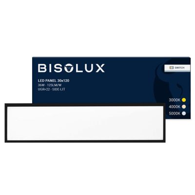 Černý LED panel 120x30 cm - 125 lm/W - UGR<22 - Nastavitelná bílá - Boční osvětlení