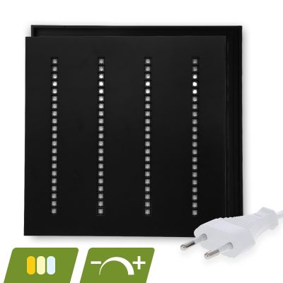 Černý LED panel Louvre 60x60 - 30W - bílý vypínač - stmívatelný - UGR <16