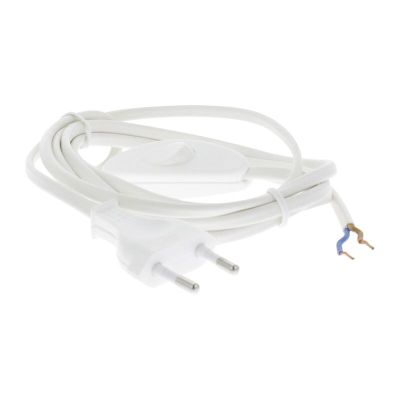 Propojovací kabel Q-Link max. 1200 W 2 x 0,75 mm. 1,8 m bílý s vypínačem