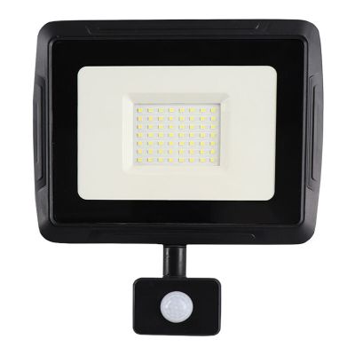 Hliníkový reflektor s čidlem černý, Miro, 50W, LED 6000 K, IP65