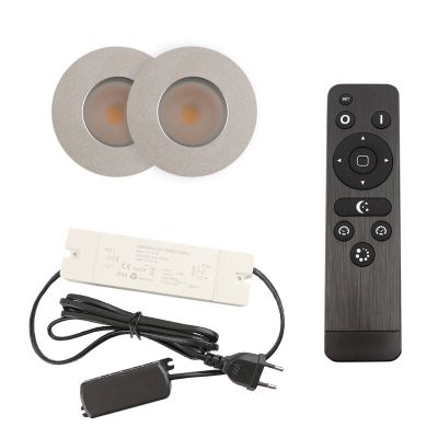 Hliníkové podhledové světlo na verandu chromové, Dico, 3W, LED 2700 K, IP65, s dálkovým ovládáním