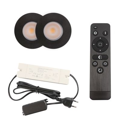 Hliníkové podhledové světlo na verandu černé, Dico, 3W, LED 2700 K, IP65, s dálkovým ovládáním