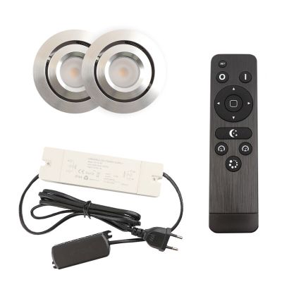 Hliníkové podhledové světlo na verandu chromové, Rona, 3W, LED 2700 K, IP44, s dálkovým ovládáním