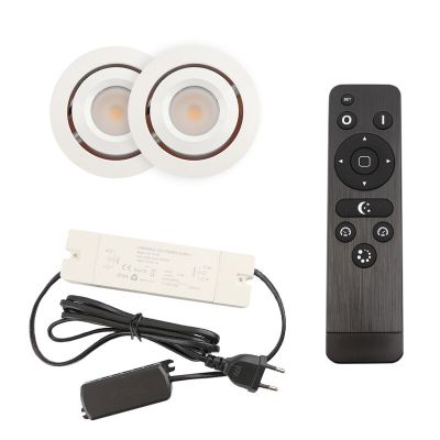 Hliníkové podhledové světlo na verandu bílé, Rona, 3W, LED 2700 K, IP44, s dálkovým ovládáním