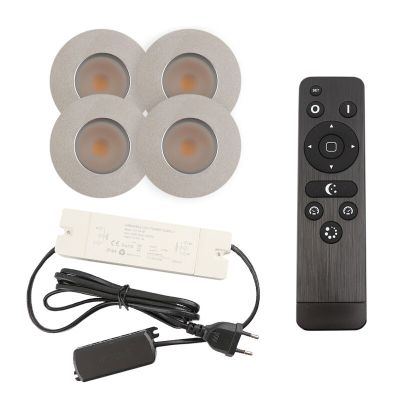 Hliníkové podhledové světlo na verandu chromové, Dico, 3W, LED 2700 K, IP65, s dálkovým ovládáním